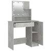 Betongrauer Schminktisch mit LED-Beleuchtung Gioni 86,5x35x136cm