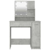 Betongrauer Schminktisch mit LED-Beleuchtung Gioni 86,5x35x136cm