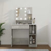Betongrauer Schminktisch mit LED-Beleuchtung Gioni 86,5x35x136cm