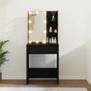 Schwarzer Schminktisch mit LED-Beleuchtung Corci 60x40x140cm
