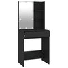 Schwarzer Schminktisch mit LED-Beleuchtung Corci 60x40x140cm