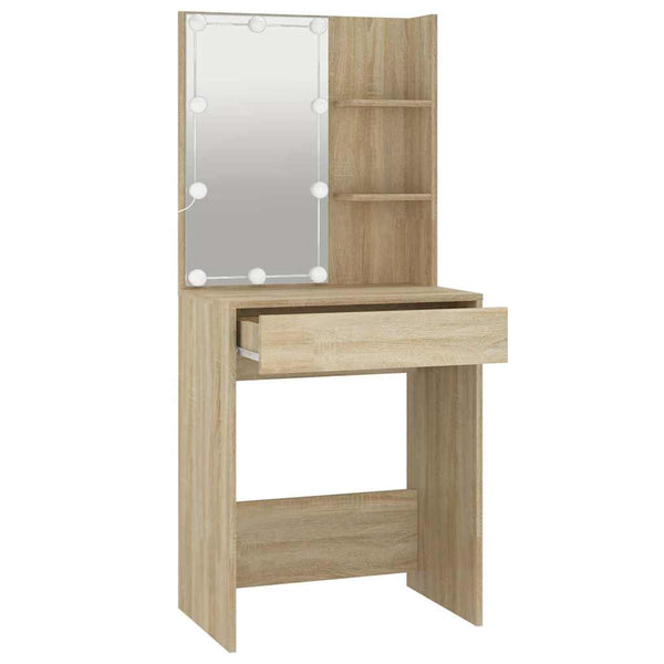 Frisiertisch Sonoma-Eiche mit LED-Beleuchtung Corci 60x40x140cm