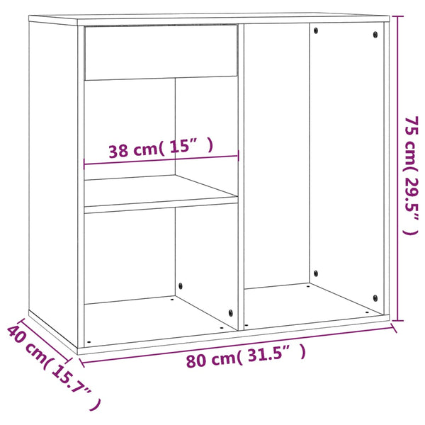 Kosmetikschrank Scarlet, grau, 80x40x75cm (Holz)