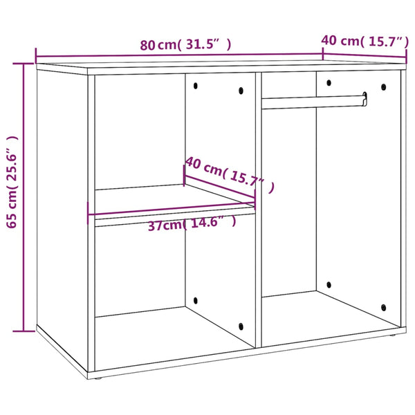 Schwarzer Kosmetikschrank Frodita 80x40x65cm (Holz)