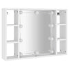 Weißer Spiegelschrank mit LED-Beleuchtung Sergie 76x15x55cm