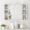 Weißer Spiegelschrank mit LED-Beleuchtung Sergie 76x15x55cm