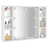 Weißer Spiegelschrank mit LED-Beleuchtung Sergie 76x15x55cm