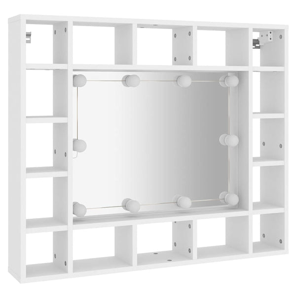 Weißer Spiegelschrank mit LED-Beleuchtung Zornela 91x15x76,5cm
