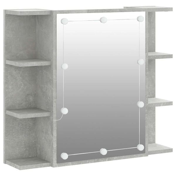 Spiegelwandschrank betongrau mit LED-Beleuchtung Roby 70x16,5x60cm