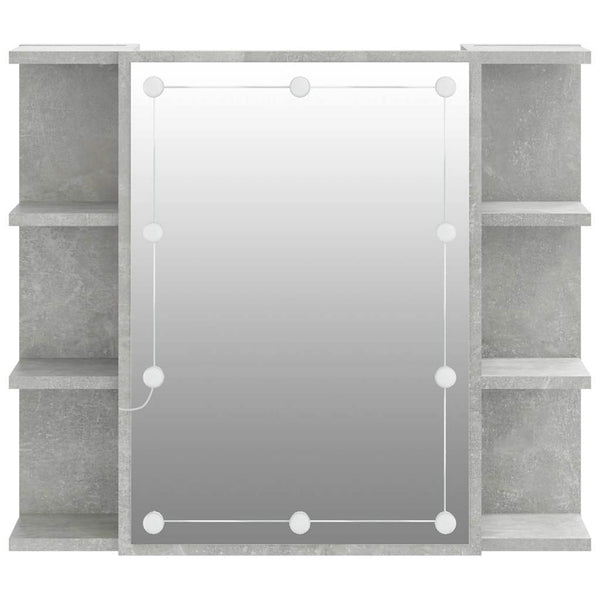 Spiegelwandschrank betongrau mit LED-Beleuchtung Roby 70x16,5x60cm