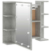 Spiegelwandschrank betongrau mit LED-Beleuchtung Roby 70x16,5x60cm