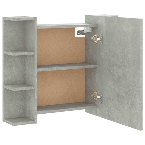 Spiegelwandschrank betongrau mit LED-Beleuchtung Roby 70x16,5x60cm