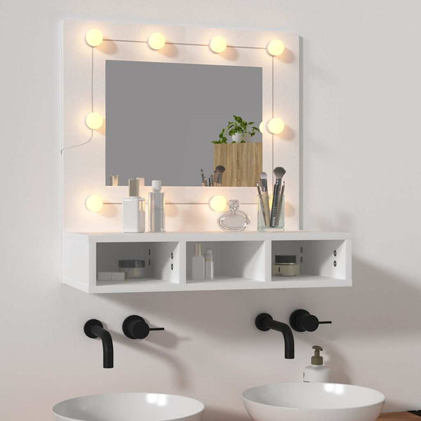Weißer Spiegelschrank mit LED-Beleuchtung Bliznicov 60x31,5x62cm