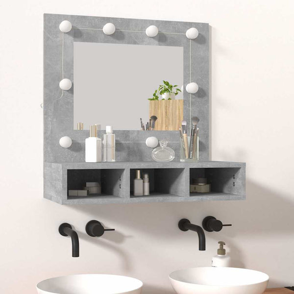 Spiegelschrank betonfarben mit LED-Beleuchtung Bliznicov 60x31,5x62cm