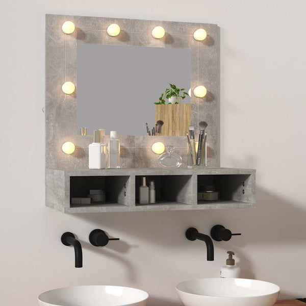 Spiegelschrank betonfarben mit LED-Beleuchtung Bliznicov 60x31,5x62cm