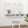 Weißer Spiegelschrank Mariusiana mit LED-Beleuchtung 90x31,5x62cm