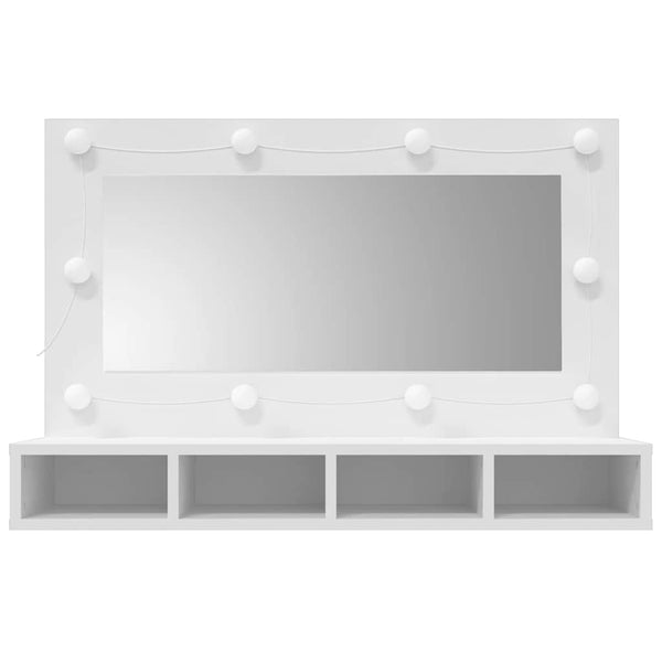 Weißer Spiegelschrank Mariusiana mit LED-Beleuchtung 90x31,5x62cm