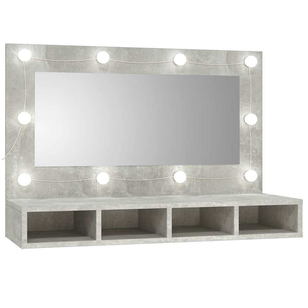 Badezimmerspiegel mit LED-Beleuchtung in Beton-Grau Mariusiana 90x31,5x62cm