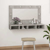 Badezimmerspiegel mit LED-Beleuchtung in Beton-Grau Mariusiana 90x31,5x62cm