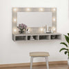 Badezimmerspiegel mit LED-Beleuchtung in Beton-Grau Mariusiana 90x31,5x62cm