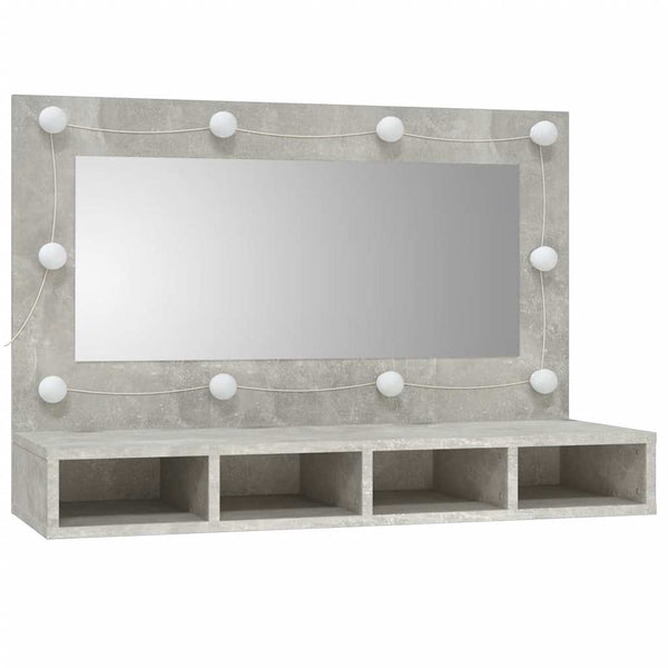 Badezimmerspiegel mit LED-Beleuchtung in Beton-Grau Mariusiana 90x31,5x62cm