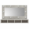 Badezimmerspiegel mit LED-Beleuchtung in Beton-Grau Mariusiana 90x31,5x62cm