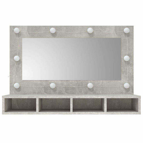 Badezimmerspiegel mit LED-Beleuchtung in Beton-Grau Mariusiana 90x31,5x62cm