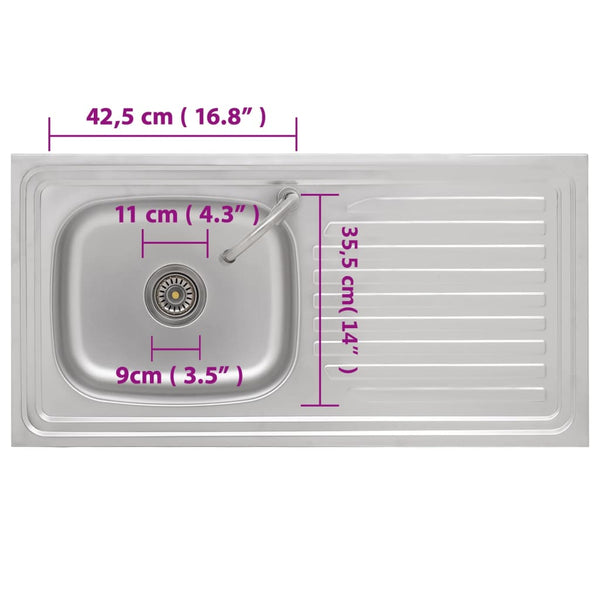 Edelstahlspülbecken für Campingplätze Alexandry (mit Wasserhahn)