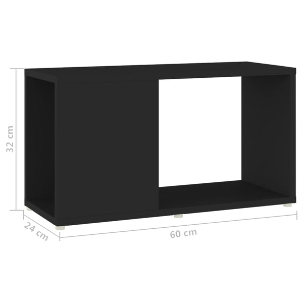 Schwarzer TV-Ständer Donald, 60x24x32cm (Spanplatte)