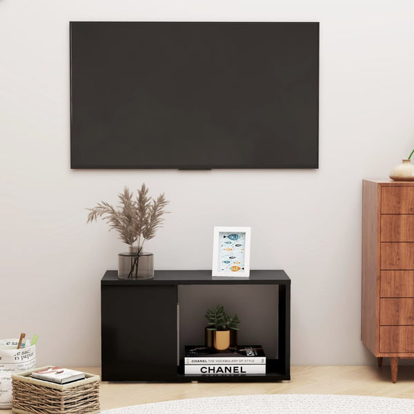Schwarzer TV-Ständer Donald, 60x24x32cm (Spanplatte)