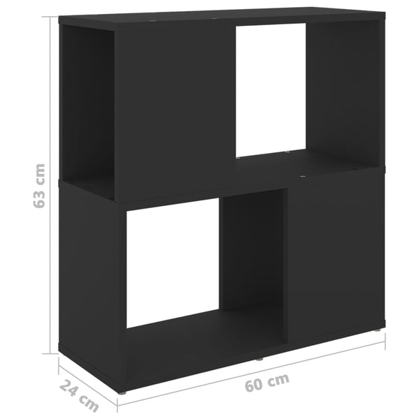 Schwarzes Bücherregal Donald\ 60x24x63cm (Holz)