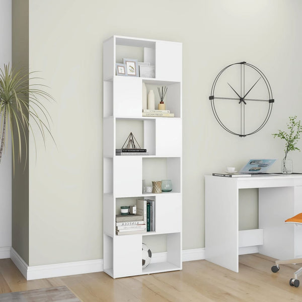 Weißes Bücherregal/Raumteiler Donald, 60x24x186cm