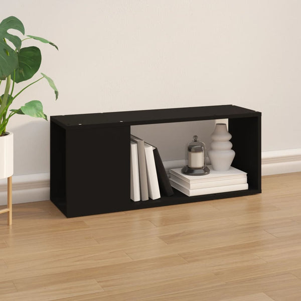 Schwarzer TV-Schrank Donald 80x24x32cm (Holz)