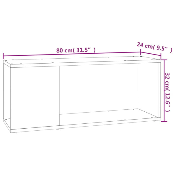 Schwarzer TV-Schrank Donald 80x24x32cm (Holz)