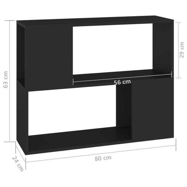 Schwarzes TV-Möbel Donald 80x24x63cm (Holz)