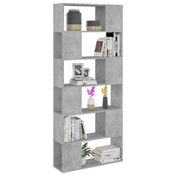 Betongraues Regal/Raumteiler Donald 80x24x186cm (Holz)