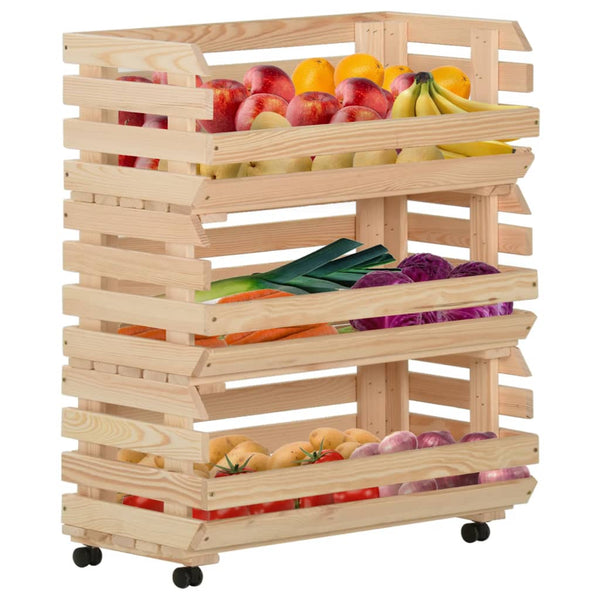 Vihanneskärry Nedrig 77x30x80cm (mänty)