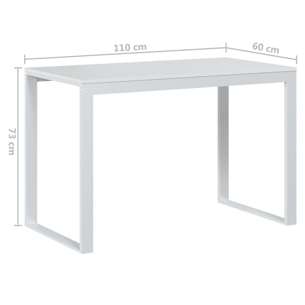 Weißer Computertisch Braia 110x60x73cm (Spanplatte)
