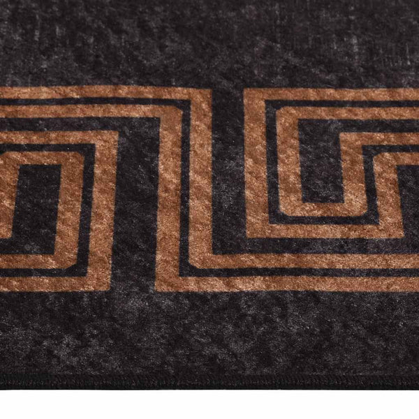 Waschbarer Ifte Teppich Schwarz und Gold 80x150cm (rutschfest)