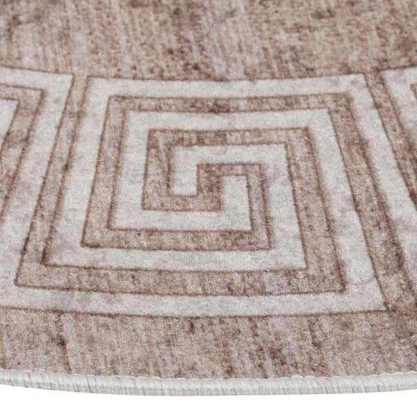 Beiger Teppich waschbar Ifte φ120cm (rutschfest)
