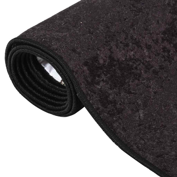 Anthrazitfarbener Teppich waschbar Ifte 80x300cm (rutschfest)