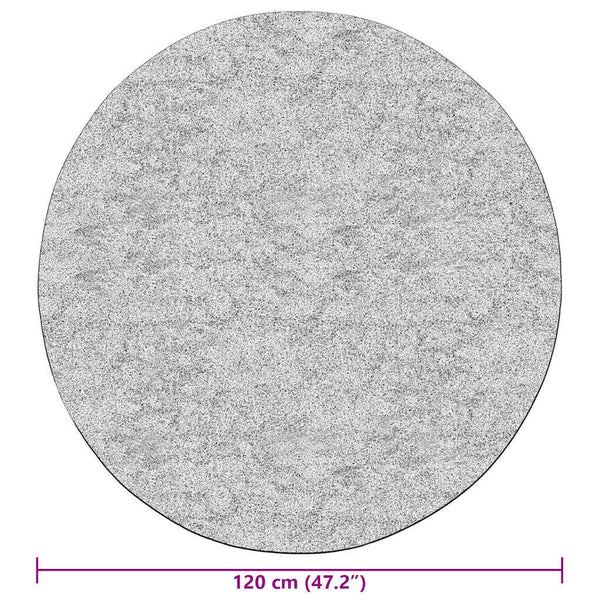 Anthrazitfarbener Teppich waschbar Ifte φ120cm (rutschfest)