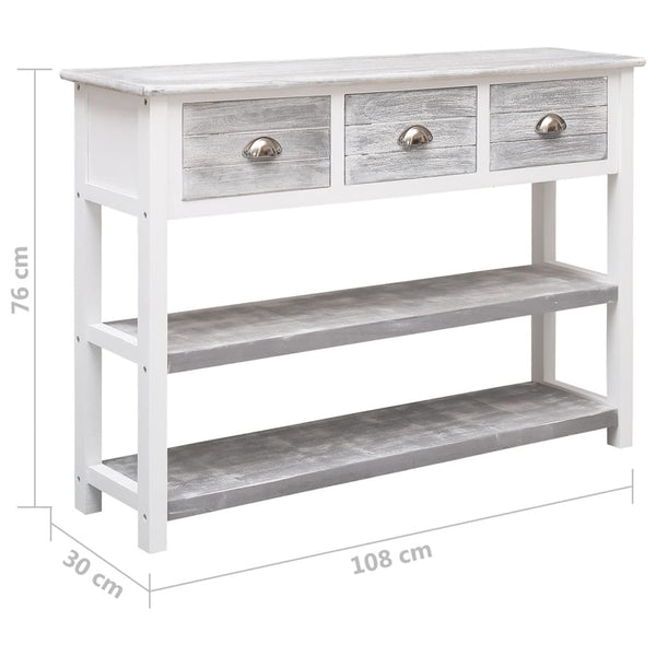 Antikgraues Sideboard Nicefora 108x30x76cm (Kaiserbaum)
