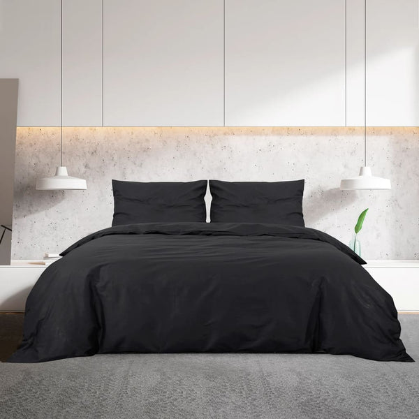 200x200cm schwarzes Tabaja Bettwäsche-Set (leichte Mikrofaser)