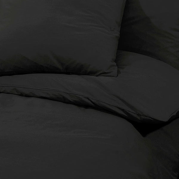 200x200cm schwarzes Tabaja Bettwäsche-Set (leichte Mikrofaser)