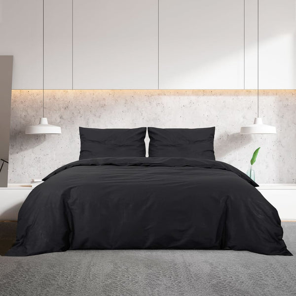 Temhur Bettwäsche-Set, schwarz, 220x240cm (Baumwolle)