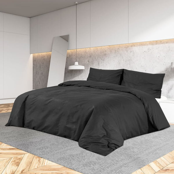 Temhur Bettwäsche-Set, schwarz, 220x240cm (Baumwolle)