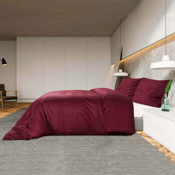 Bordeauxroter Bettbezugsset Temhur 260x240cm (Baumwolle)