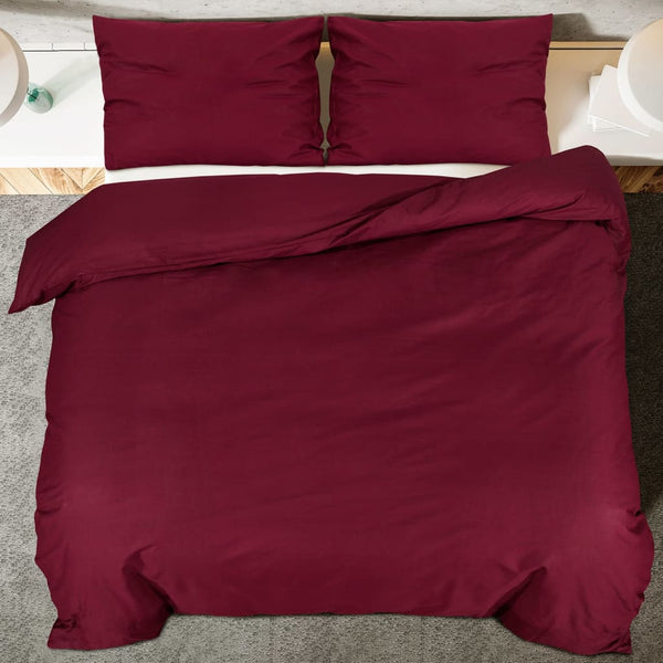 Bordeauxroter Bettbezugsset Temhur 260x240cm (Baumwolle)