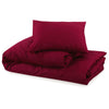 Bordeauxroter Bettbezugsset Temhur 260x240cm (Baumwolle)